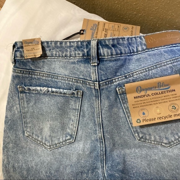 Organic Blue jean shorts size 7/28 100% cotton - Picture 9 of 14